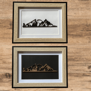 Tableau Skyline montagne sous cadre